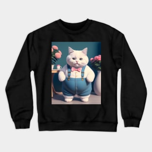 Chubby cat - Modern digital art Crewneck Sweatshirt